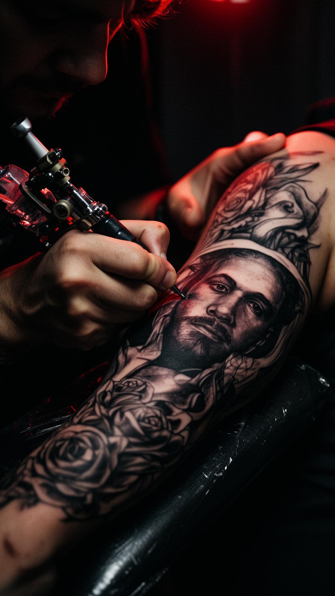 Inkfinity tattoo artist at work